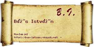 Bús István névjegykártya