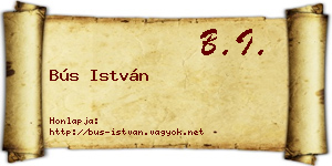Bús István névjegykártya